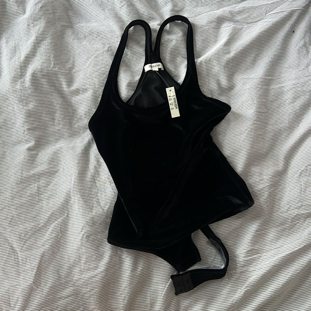 MADEWELL: velvet thong bodysuit